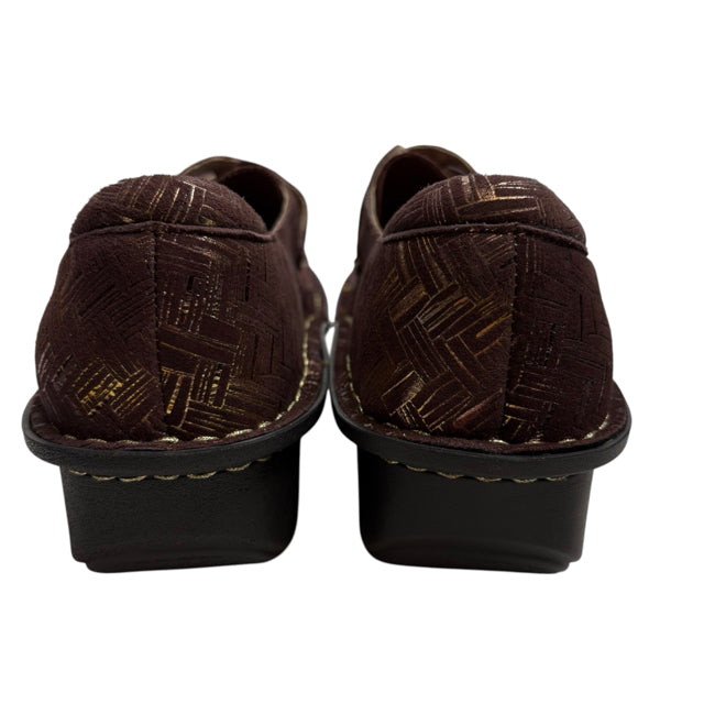 ALEGRIA Size 10 1/2 Brown/Gold SHOE