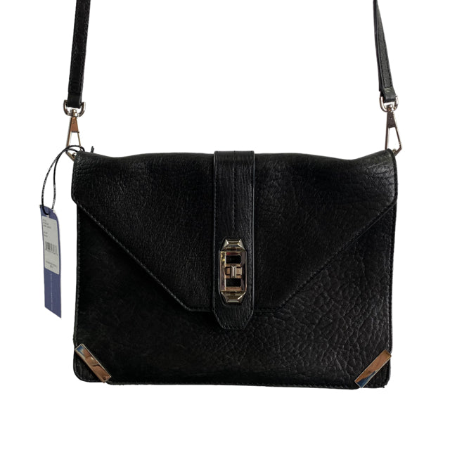 REBECCA MINKOFF Black/Silver Leather Cross Body NWT PURSE