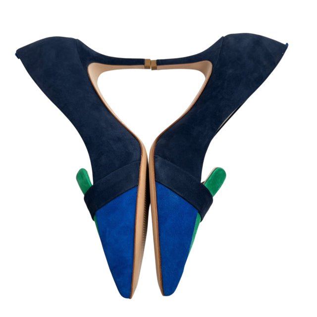 BODEN Size 40 Navy/Green Pump Suede NEW - BOX SHOE