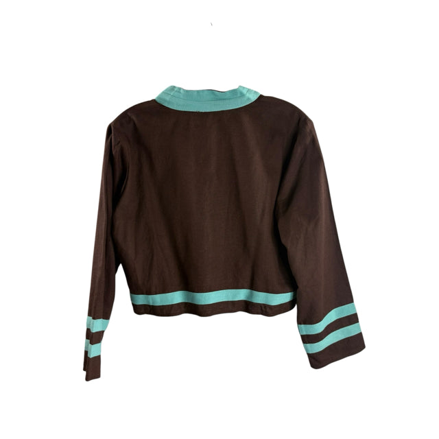 SAIL TO SABLE Size MED Brown/Aqua Long Sleeve SKIRT SUIT