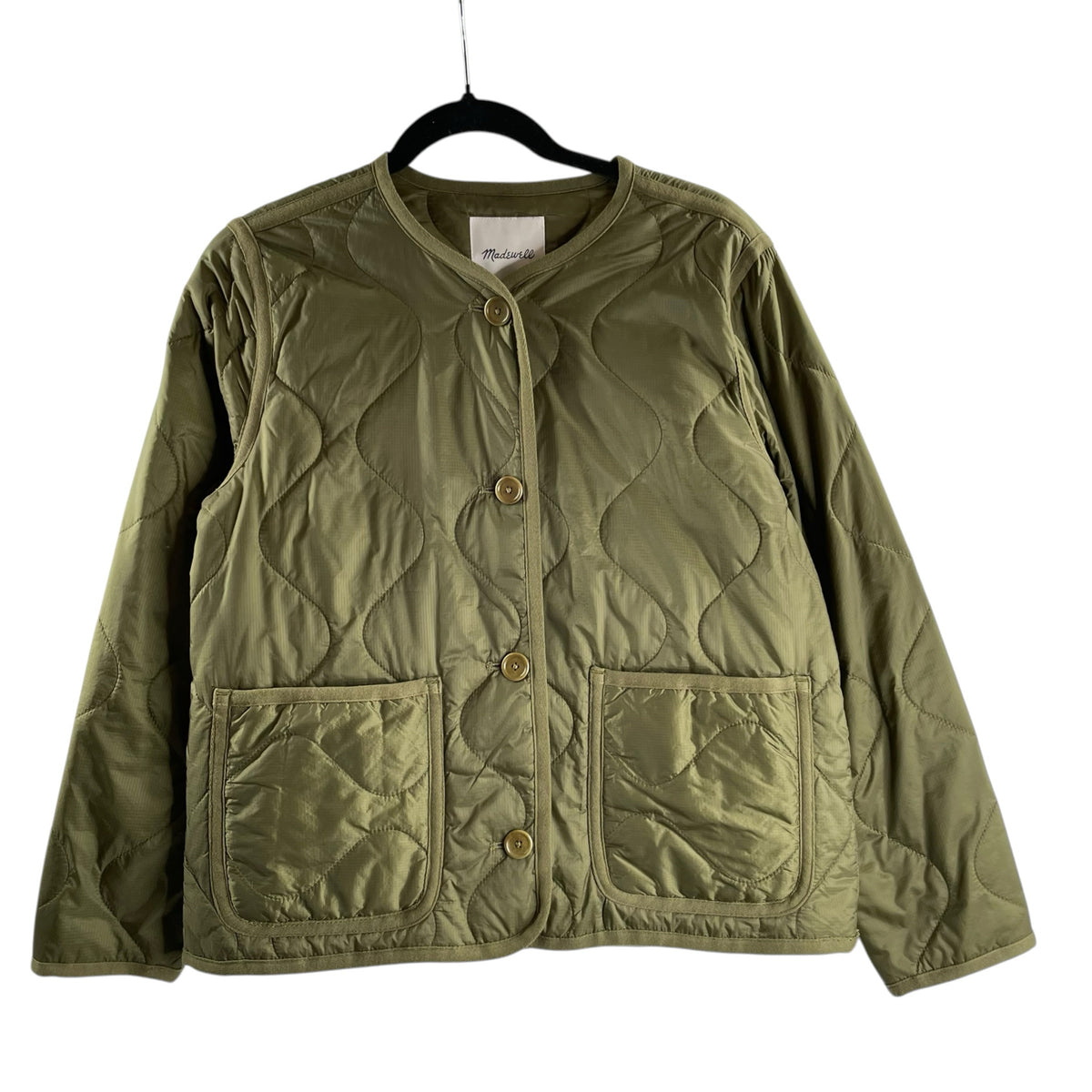MADEWELL Size SMALL Olive Quilted Polyamide JACKET