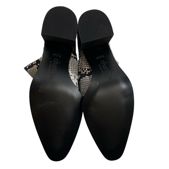 CHARLES Size 6 1/2 Black Ankle Snake Look NWT SHOE