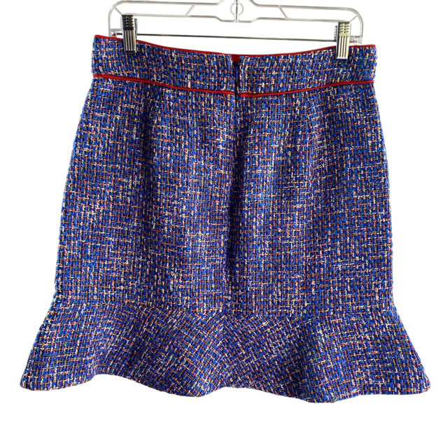 J CREW Size 6 Blue/Red Tweed Mini Cotton Blend NWT SKIRT