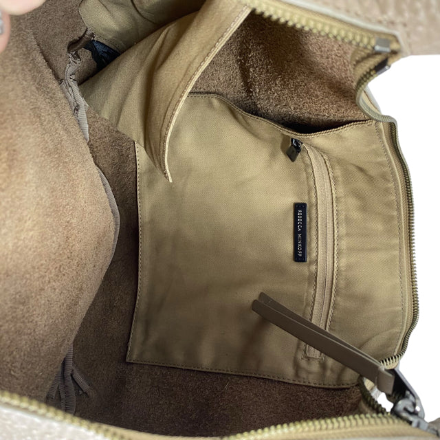 REBECCA MINKOFF Taupe Pebble Leather Crescent NWOT PURSE