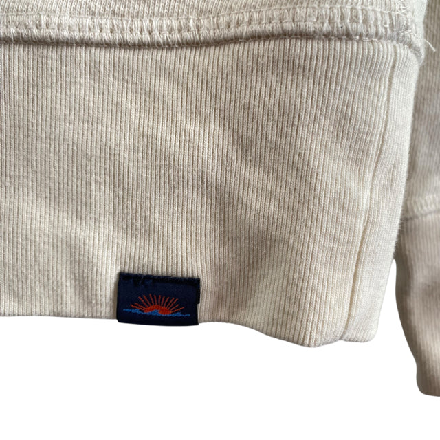 FAHERTY Size X-SMALL Cream/Orange Long Sleeve Sweatshirt Cotton TOP
