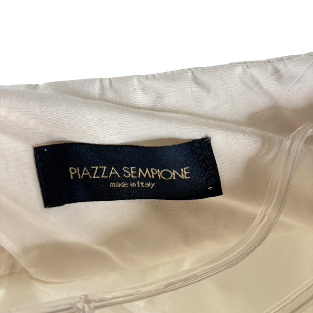 PIAZZA SEMPIONE Size 44 White 3/4 Sleeve Polyester Blend JACKET