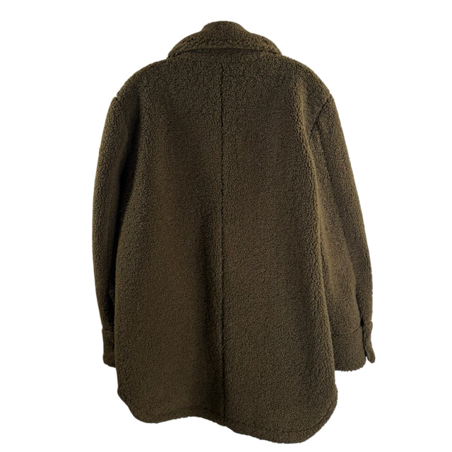FRENCH CONNECTION Size MEDIUM Olive Plush COAT