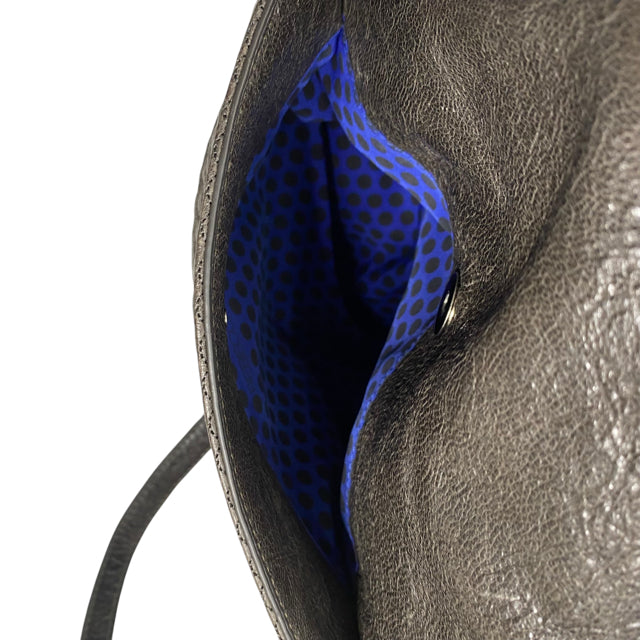 REBECCA MINKOFF Dark Brown Leather Double Handle PURSE