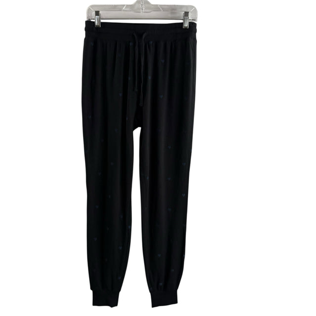 SPLENDID Size SMALL Black Hearts Joggers PANTS