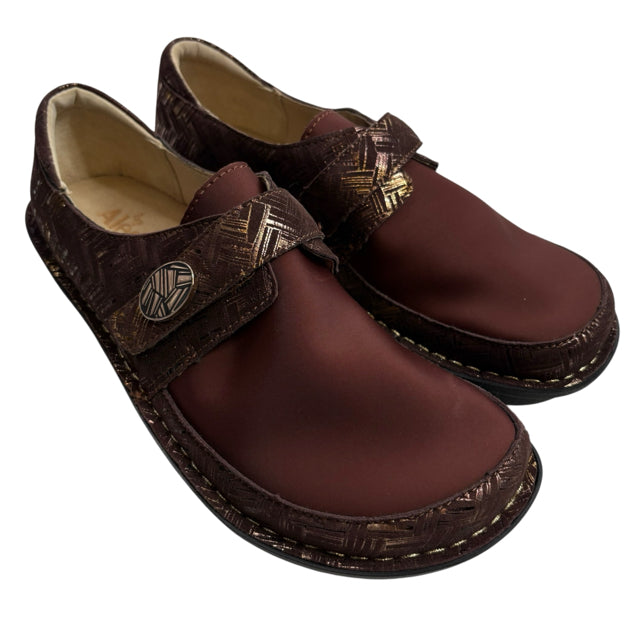 ALEGRIA Size 10 1/2 Brown/Gold SHOE