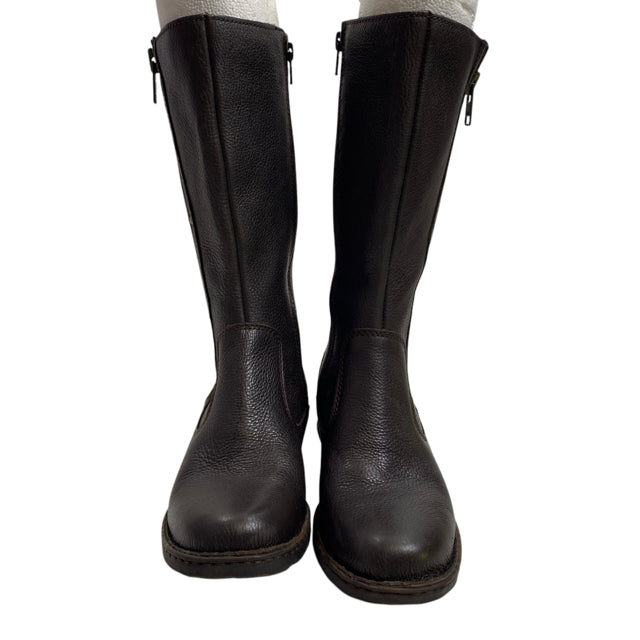 BORN Size 6 Dark Brown Mid Calf Leather BOOT