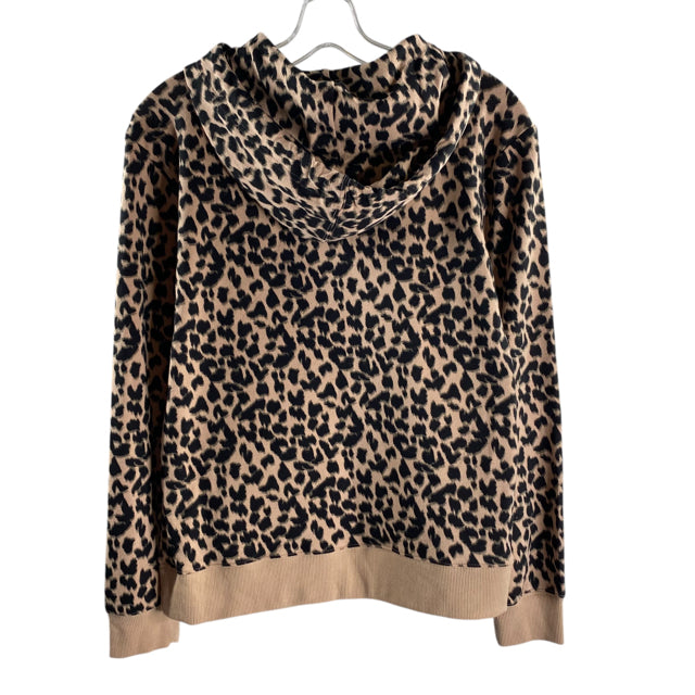 CALVIN KLEIN Size X-SMALL Tan/Black Animal Long Sleeve Hoodie TOP