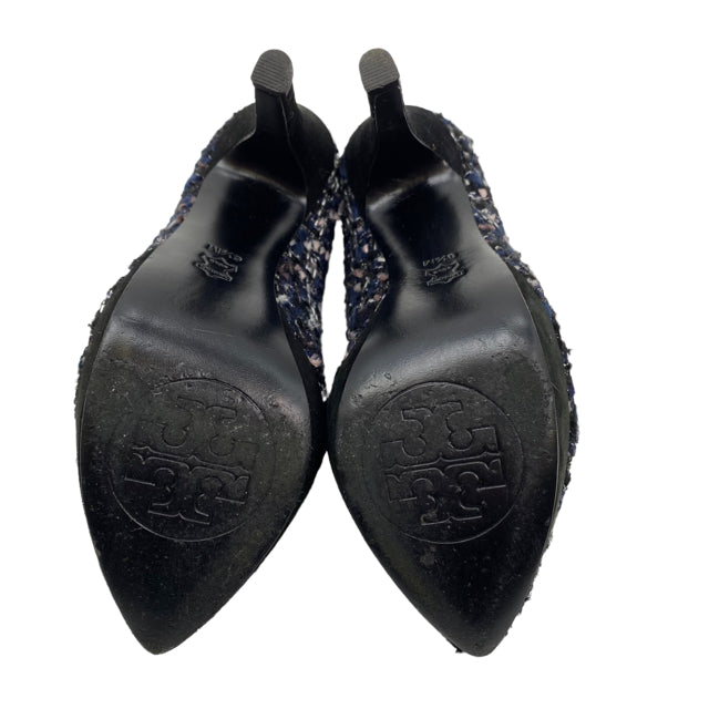 TORY BURCH Size 6 1/2 Black/Blue Pump Boucle SHOE