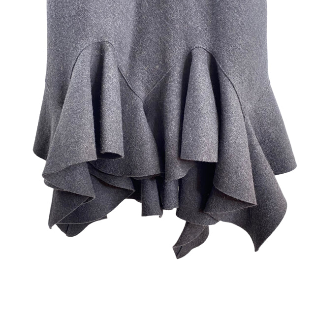 GIVENCHY Size SMALL Dark Gray Strappy Wool DRESS