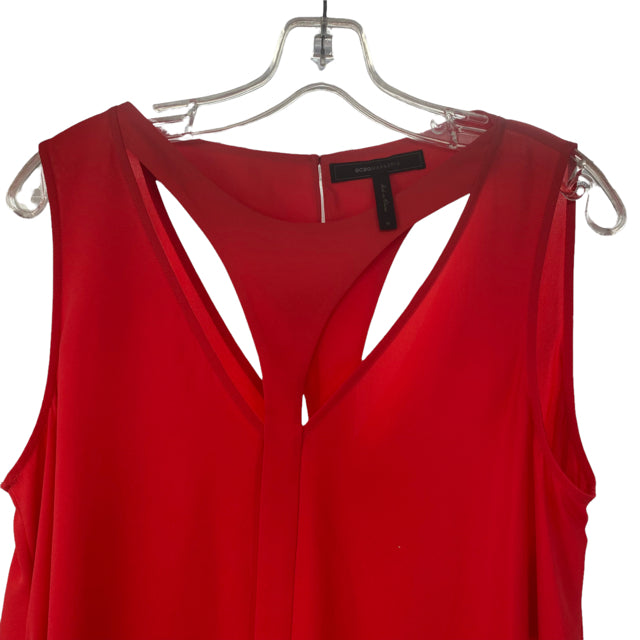 BCBG Size MEDIUM Red Strappy Sleeveless Hi-Lo Polyester TOP