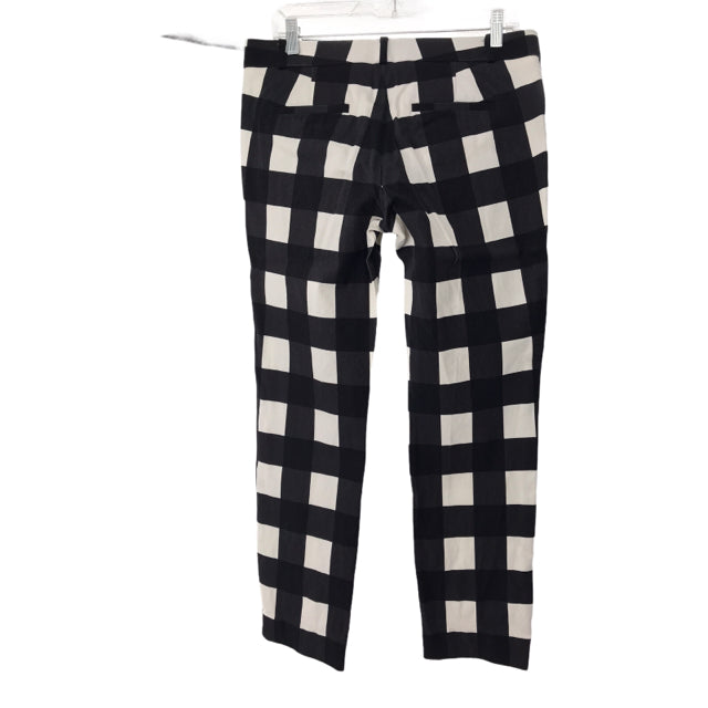 BANANA Size 8 Black/White Check Rayon Blend PANTS