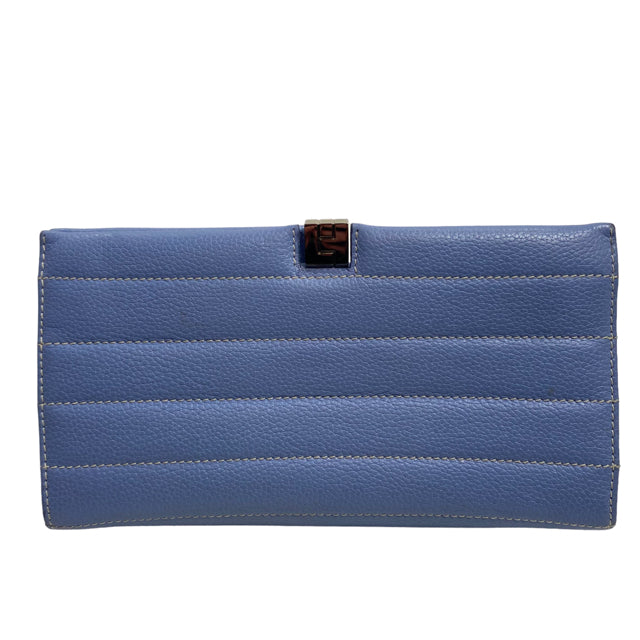 LAMBERTSON TRUEX Light Blue Stitch Detail Leather Clutch PURSE
