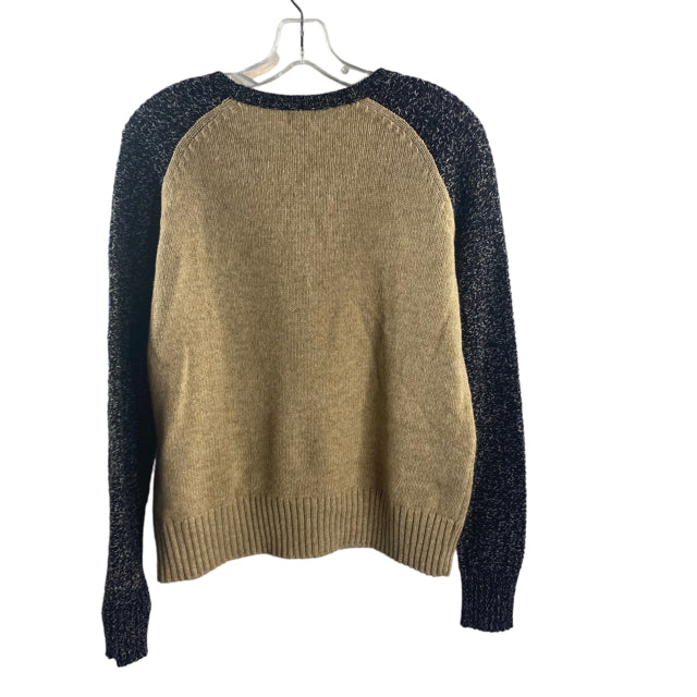 HOBBS Size 8 Tan/Gray Long Sleeve Crewneck Wool Blend SWEATER