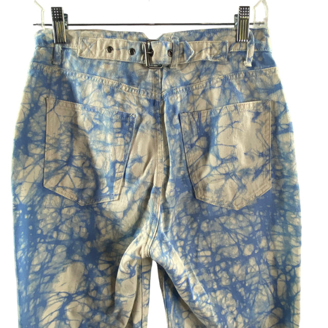 RACHEL COMEY Size 2 White/Natrl Tie-Dye Denim JEANS
