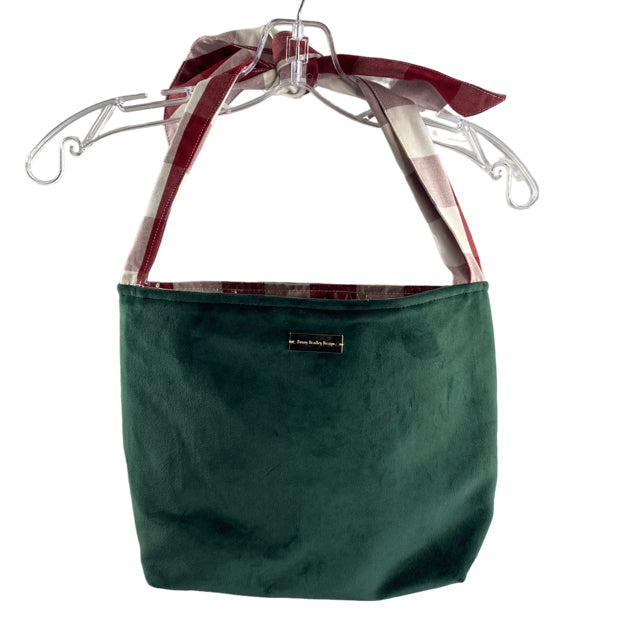 BUNNY BRADLEY Dark Green Velour TOTE