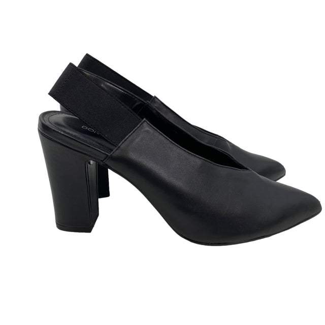 PLINER Size 7 1/2 Black Sling Leather SHOE