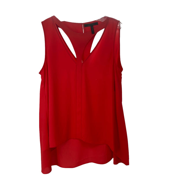 BCBG Size MEDIUM Red Strappy Sleeveless Hi-Lo Polyester TOP