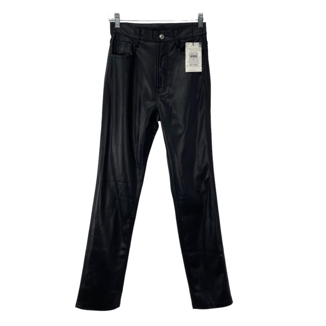 7 FOR ALL MANKIND Size 26 Black Faux Leather NWT PANTS