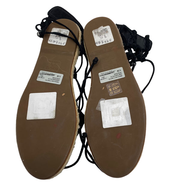 SCHUTZ Size 8 1/2 Black/Tan Espadrille Suede NWT SHOE