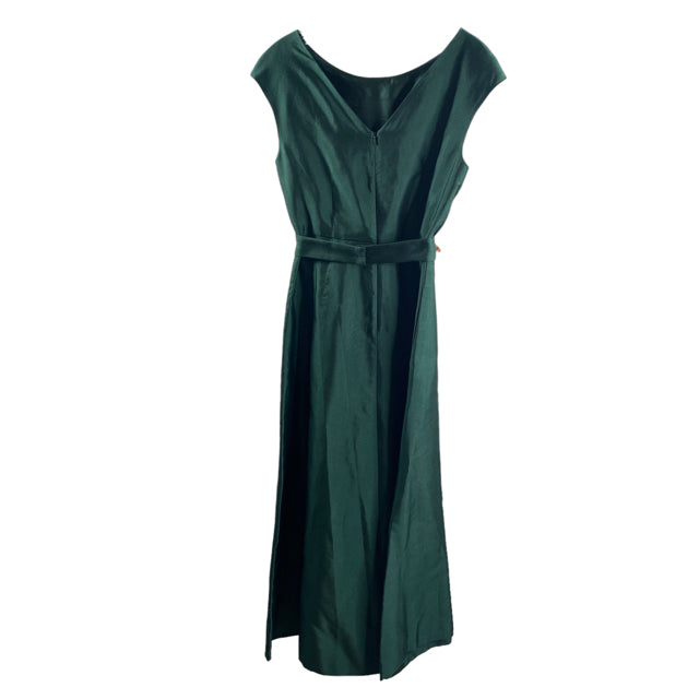 MAX MARA Size 4 Emerald Gem Belt Cap Sleeve Cotton Blend NWT DRESS
