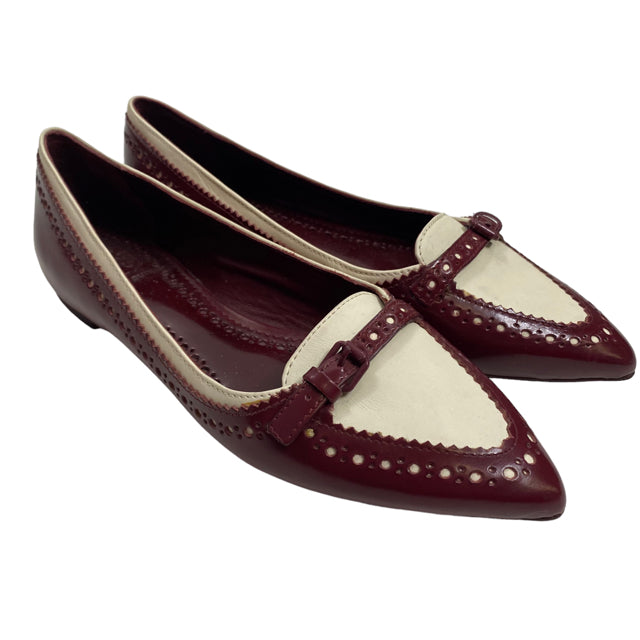 TORY BURCH Size 6 Burg/Cream Spectator NEW - NO TAGS SHOE