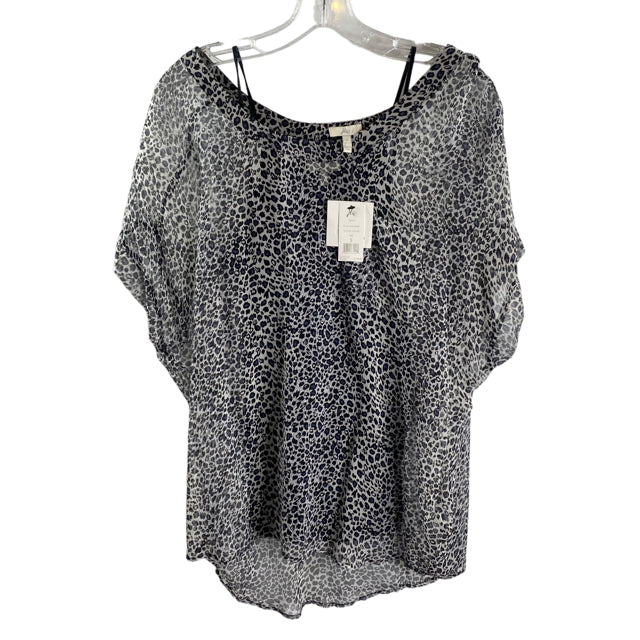 JOIE Size SMALL Black/Gray Print 2 PC NWT BLOUSE