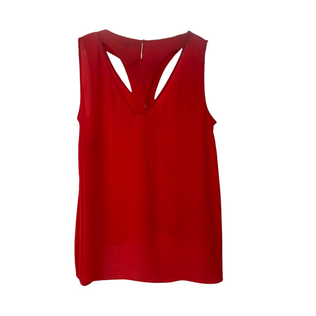 BCBG Size MEDIUM Red Strappy Sleeveless Hi-Lo Polyester TOP