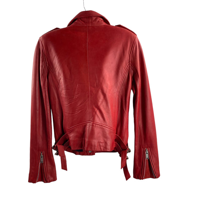 AMARYLLIS Size X-SMALL Red Leather JACKET