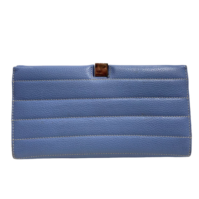LAMBERTSON TRUEX Light Blue Stitch Detail Leather Clutch PURSE