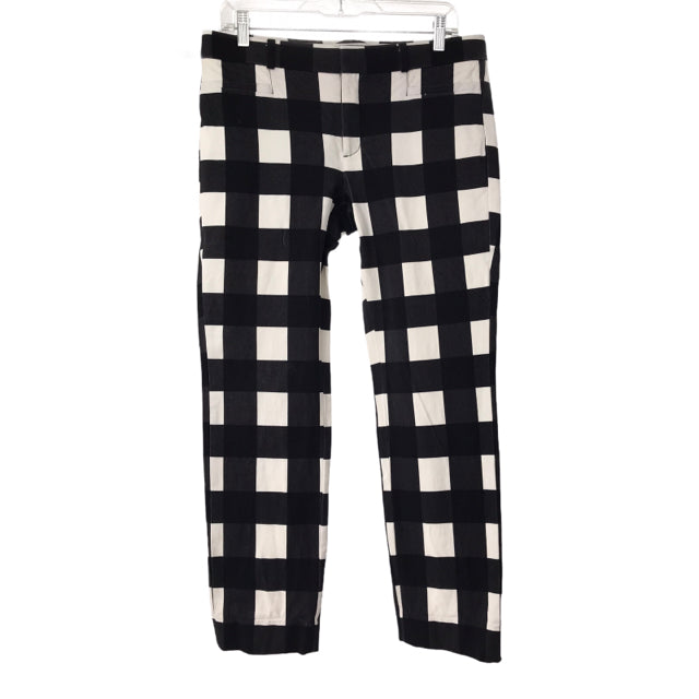 BANANA Size 8 Black/White Check Rayon Blend PANTS