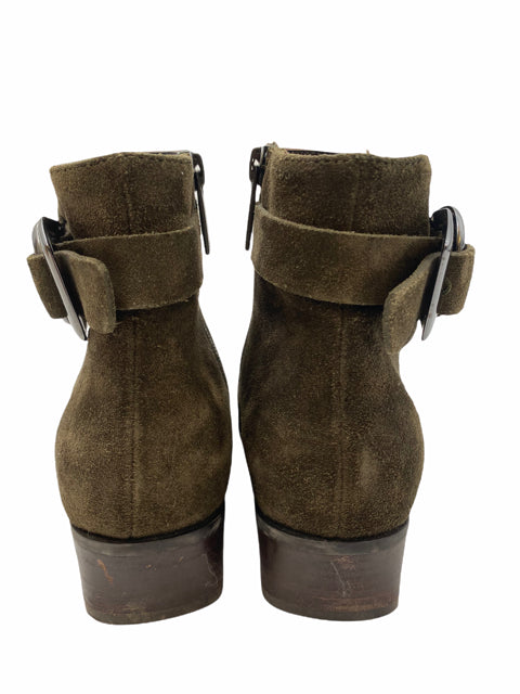 AQUATALIA Size 6 Olive Ankle Suede BOOT