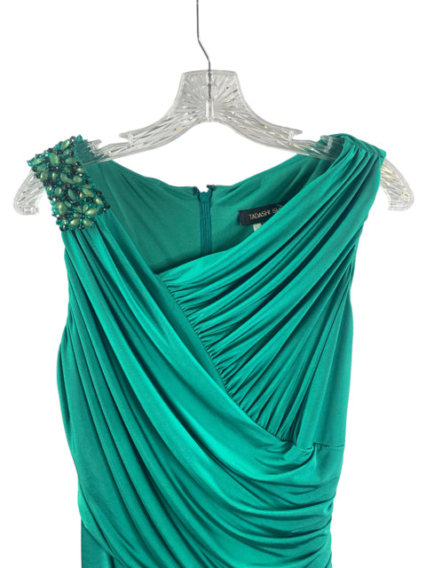 TADASHI SHOJI Size SMALL Green Gems Sleeveless Polyester Blend FORM