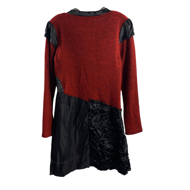 BOO RADLEY AUSTRALIA Size SMALL Red/Black Shoulder Detail Long Sleeve DRESS