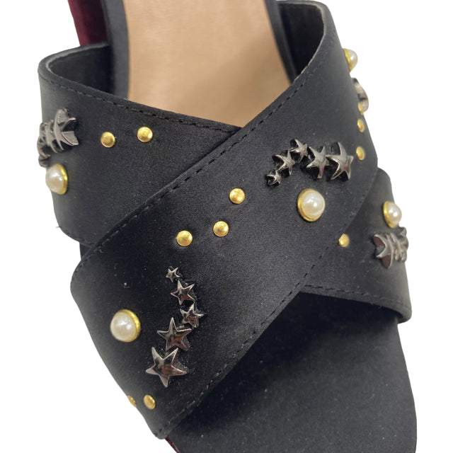 MIX NO 6 Size 9 Black/Maroon Platform Velvet SHOE