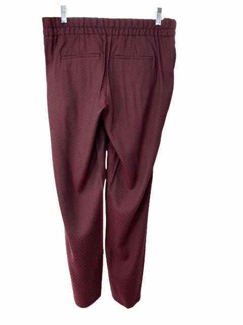 LOFT Size X-SMALL Dark Red Print Polyester Blend PANTS
