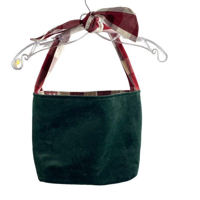 BUNNY BRADLEY Dark Green Velour TOTE