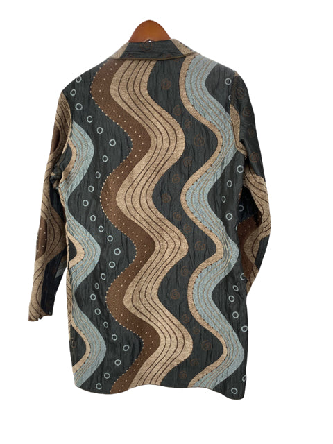 Size MEDIUM Beige/Blue Patchwork JACKET