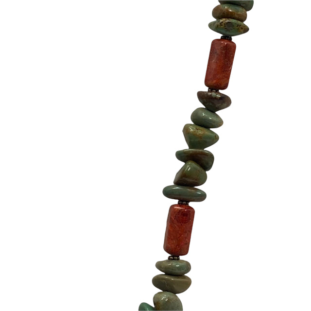 N A Sterling Turquoise 20" NECKLACE