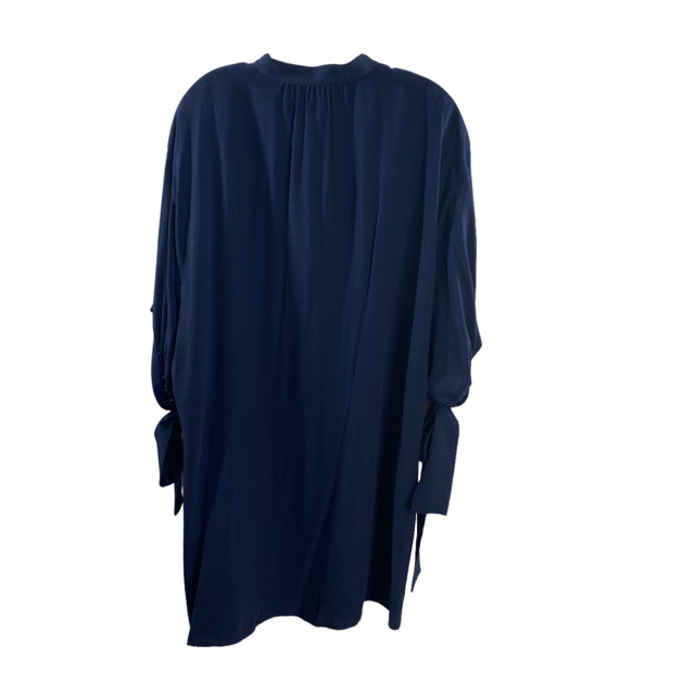 CLUB MONACO Size 10 Navy Sleeve Details Short Sleeve Viscose DRESS