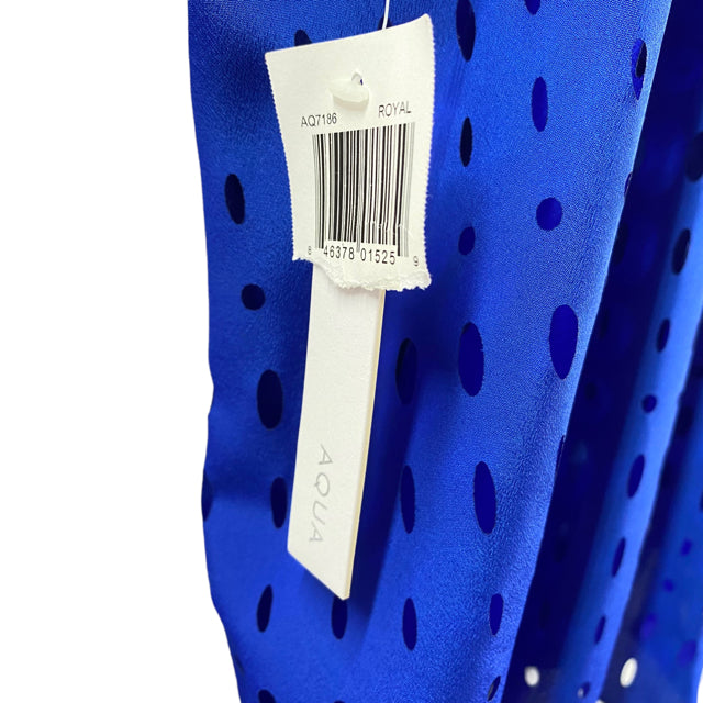 AQUA Size LARGE Royal Short Sleeve NWT BLOUSE