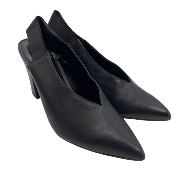 PLINER Size 7 1/2 Black Sling Leather SHOE