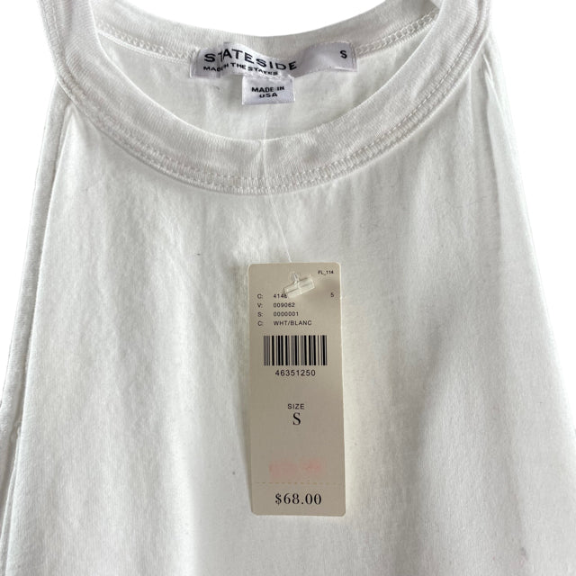 STATESIDE Size SMALL White Sleeveless Cotton NWT TOP