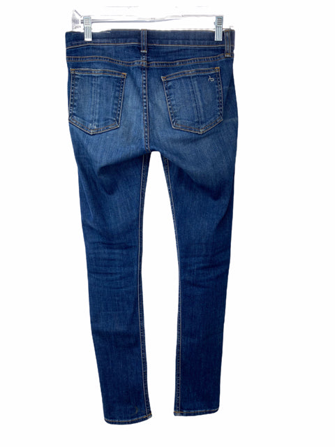 RAG & BONE Size 25" Blue Distressed Denim JEANS