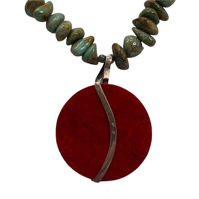 N A Sterling Turquoise 20" NECKLACE