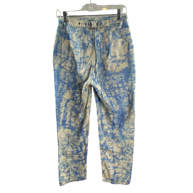 RACHEL COMEY Size 2 White/Natrl Tie-Dye Denim JEANS
